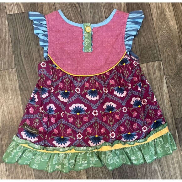 MATILDA JANE SLEEVELESS SHIRT SIZE 4 Purple Green Girls dress patchwork - Picture 4 of 9